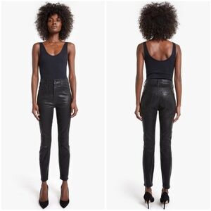 Mother Denim The Swooner Ankle Jeans Wet Paint Black Skinny Size 26